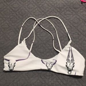 Cow skull bikini top NWOT